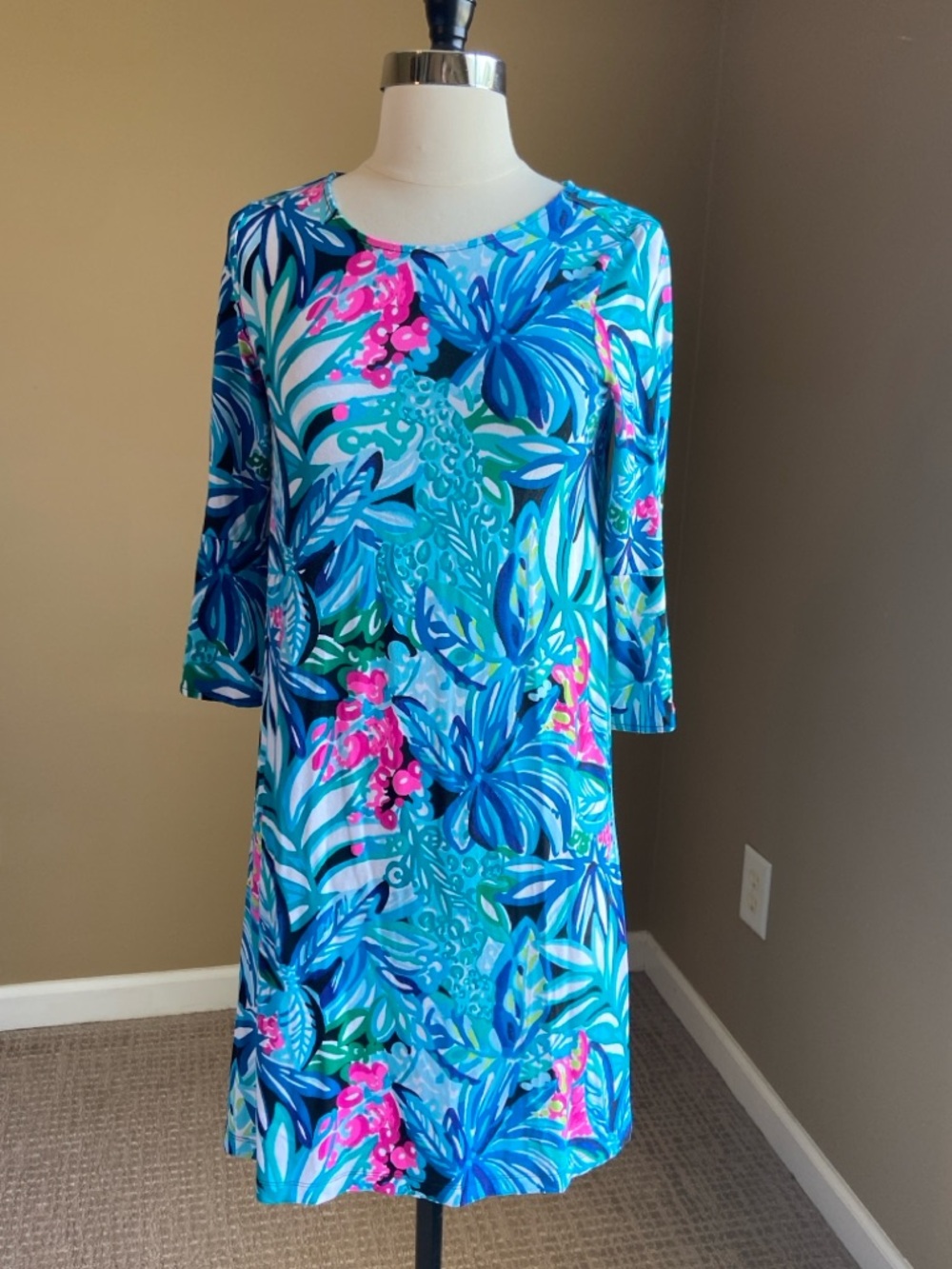 Lilly Pulitzer Vibrant Blue, Green Pink Dress Small Resort, Preppy, Beach Pics